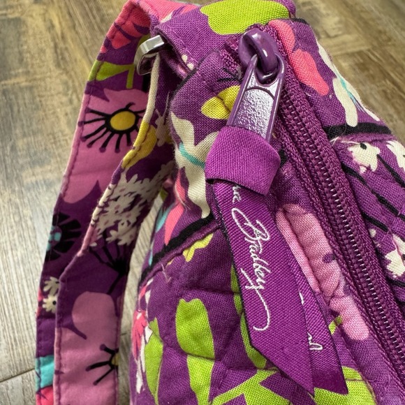 Vera Bradley Butterfly Floral Quilted Crossbody Bag‎ Purple Pink Yellow Blue - Picture 7 of 16